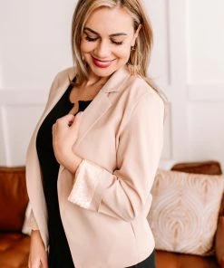 No Ship Drop Ship A Tad Bit Wild Blazer In Champagne