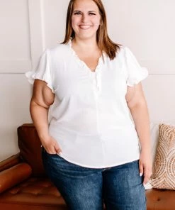 No Ship Drop Ship Pull It Together Ruffle Blouse In Clean White Apparel 8 No Ship Drop Ship Pull It Together Ruffle Blouse In Clean White Apparel