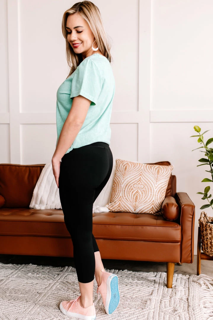 No Ship Drop Ship Apparel Cross One Over On You Black Capri Leggings 2 No Ship Drop Ship Apparel Cross One Over On You Black Capri Leggings