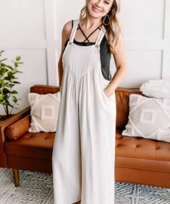 No Ship Drop Ship Jump, For My Love Overalls In Oatmeal (GHG-S) GHG- Shop Singles