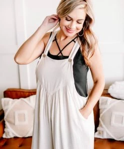 No Ship Drop Ship Jump, For My Love Overalls In Oatmeal (GHG-S) GHG- Shop Singles