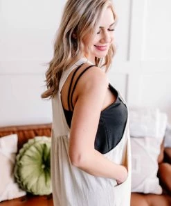 No Ship Drop Ship Jump, For My Love Overalls In Oatmeal (GHG-S) GHG- Shop Singles