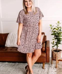 No Ship Drop Ship It's Wild Out There Animal Print Dress In Mauve (GHG-S)