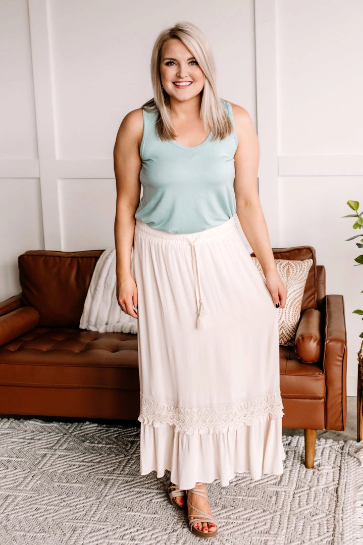 No Ship Drop Ship Easy Come, Easy Go Bohemian Lace Maxi Skirt In Soft Beige Apparel 3 No Ship Drop Ship Easy Come, Easy Go Bohemian Lace Maxi Skirt In Soft Beige Apparel