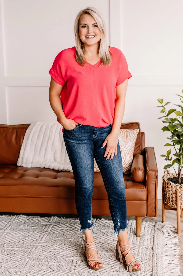 No Ship Drop Ship Beyond The Reef Blouse In Pink Coral 4 No Ship Drop Ship Beyond The Reef Blouse In Pink Coral