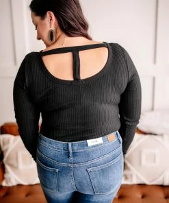 No Ship Drop Ship Rock Your Bodysuit In Black Ribbed Knit