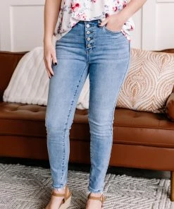 No Ship Drop Ship A Little Nip Tuck 5 Button Fly Skinny Judy Blue Jeans