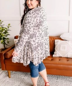 No Ship Drop Ship Apparel Running Wild Subtle Animal Print Cardigan