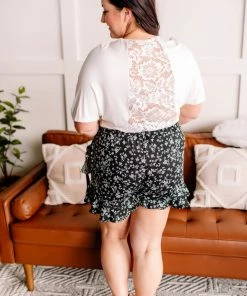 No Ship Drop Ship Taking It Back Lace Top In White Apparel