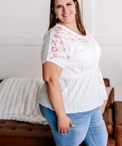 No Ship Drop Ship Gotta Hold On Embroidered Savannah Jane Top