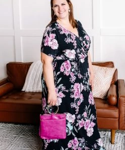 No Ship Drop Ship Take My Hand Maxi Dress In Dark Florals