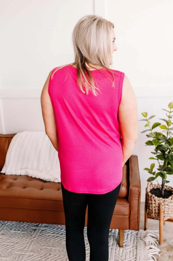 No Ship Drop Ship Give It A Shot Fushia Button Sleeveless Top 2 No Ship Drop Ship Give It A Shot Fushia Button Sleeveless Top