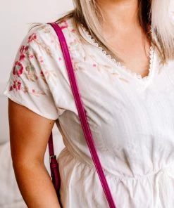 No Ship Drop Ship Gotta Hold On Embroidered Savannah Jane Top