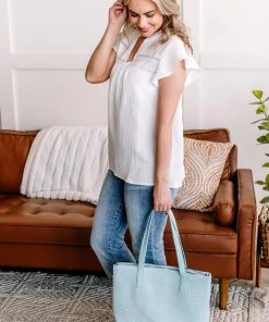 No Ship Drop Ship In The Wind Flutter Top In Fresh White 11 No Ship Drop Ship In The Wind Flutter Top In Fresh White