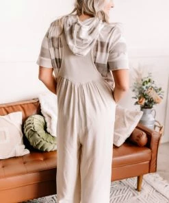 No Ship Drop Ship Jump, For My Love Overalls In Oatmeal (GHG-S) GHG- Shop Singles