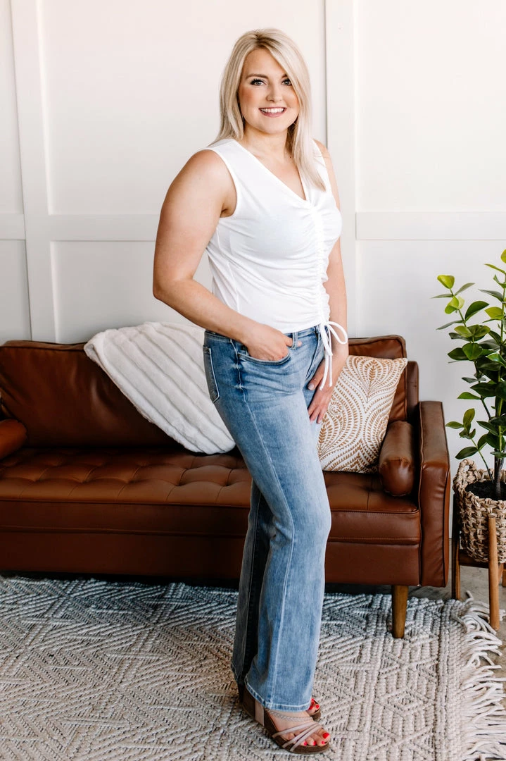 No Ship Drop Ship Pick Up Line Ruched Top In White Apparel 7 No Ship Drop Ship Pick Up Line Ruched Top In White Apparel