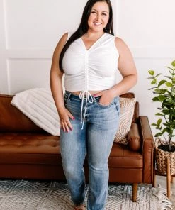 No Ship Drop Ship Pick Up Line Ruched Top In White Apparel 13 No Ship Drop Ship Pick Up Line Ruched Top In White Apparel