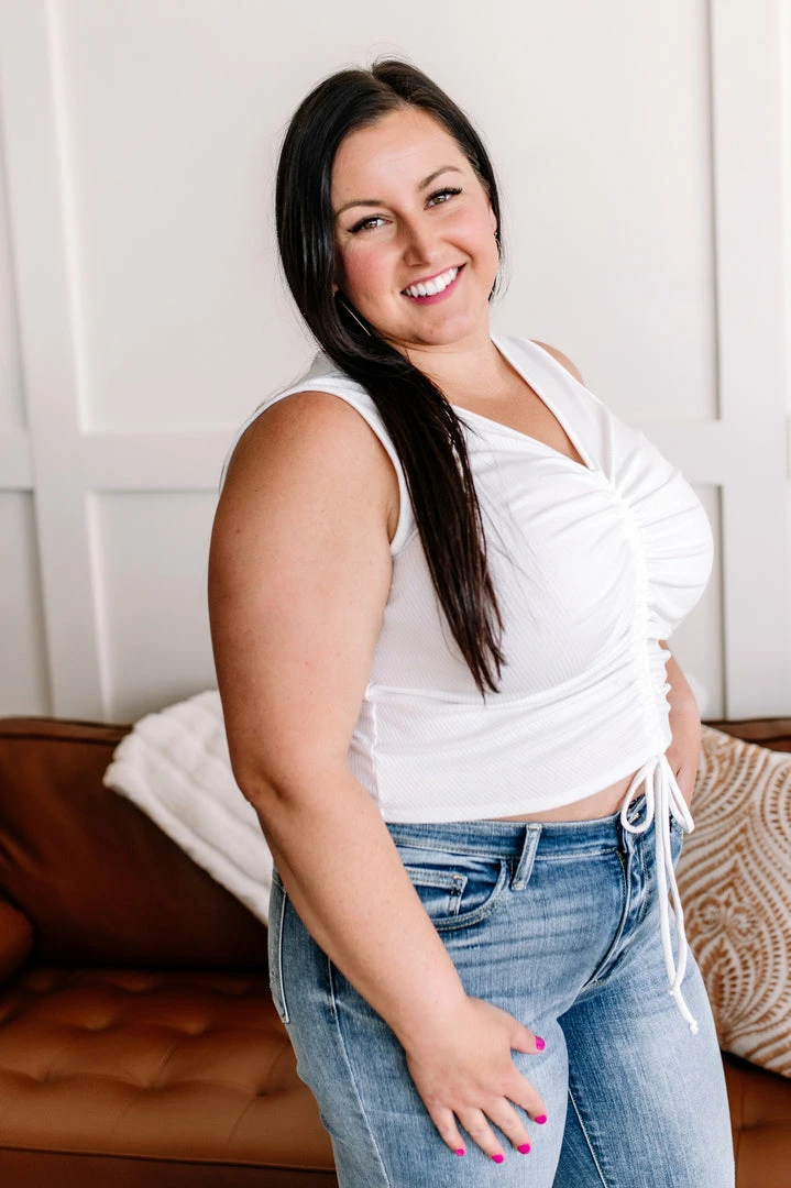 No Ship Drop Ship Pick Up Line Ruched Top In White Apparel 8 No Ship Drop Ship Pick Up Line Ruched Top In White Apparel