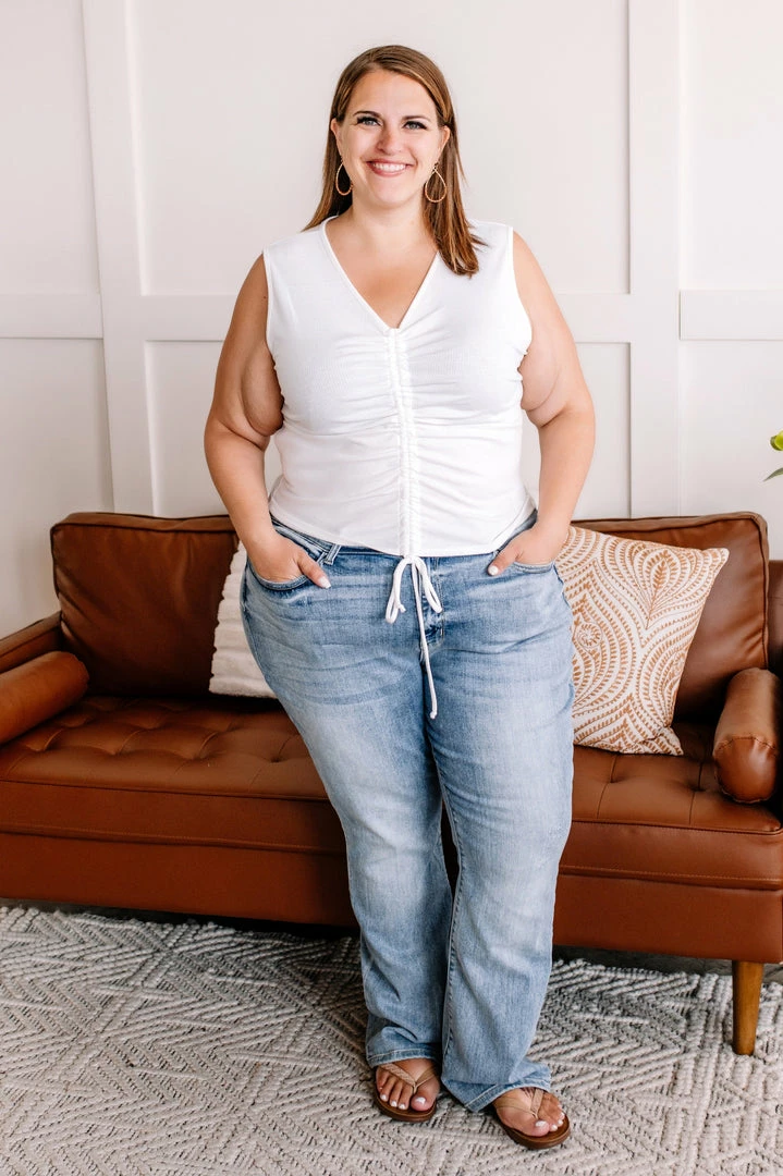 No Ship Drop Ship Pick Up Line Ruched Top In White Apparel 9 No Ship Drop Ship Pick Up Line Ruched Top In White Apparel