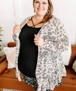 No Ship Drop Ship Apparel Running Wild Subtle Animal Print Cardigan