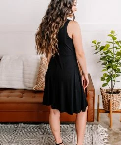 No Ship Drop Ship Apparel A Modern Twist Flare Dress In Black