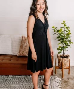 No Ship Drop Ship Apparel A Modern Twist Flare Dress In Black