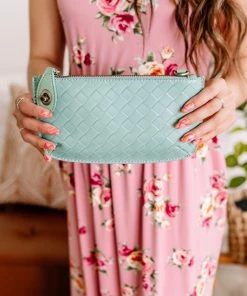 No Ship Drop Ship See You Soon Clutch In Sea Glass By Joy Susan Apparel