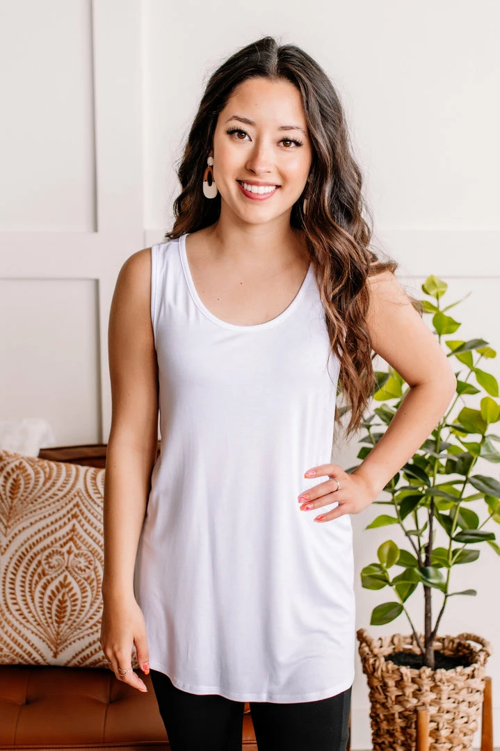 No Ship Drop Ship Instant Classic Tank Top In Crisp White 2 No Ship Drop Ship Instant Classic Tank Top In Crisp White