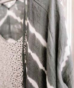 No Ship Drop Ship Apparel Open To Interpretation Tie Back Kimono In Charcoal