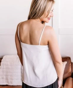 No Ship Drop Ship On The Edge Scalloped Cami In Porcelain 14 No Ship Drop Ship On The Edge Scalloped Cami In Porcelain