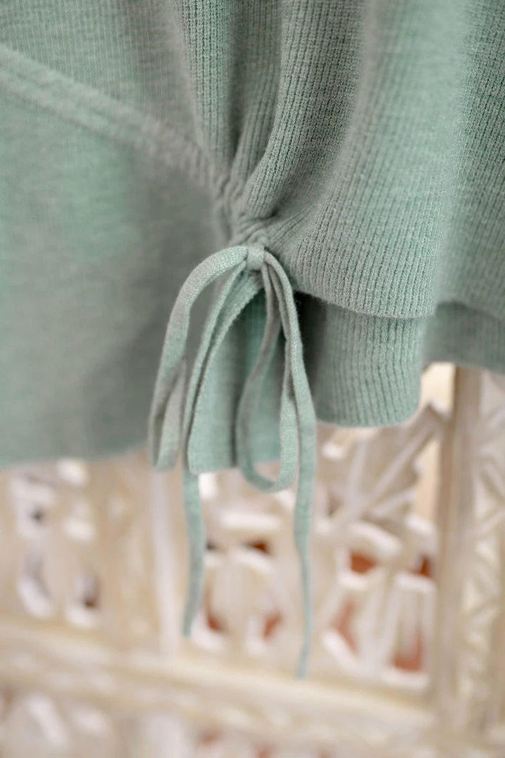 No Ship Drop Ship Apparel On Your Side Ruched Sweater In Sage 15 No Ship Drop Ship Apparel On Your Side Ruched Sweater In Sage