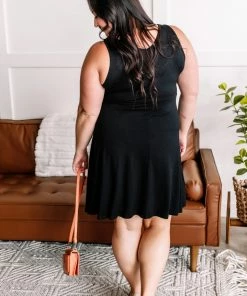 No Ship Drop Ship Apparel A Modern Twist Flare Dress In Black