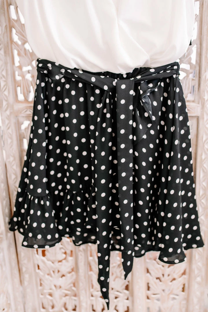 No Ship Drop Ship Chasing Skirts In Black Polkadots (GHG-S) 19 No Ship Drop Ship Chasing Skirts In Black Polkadots (GHG-S)