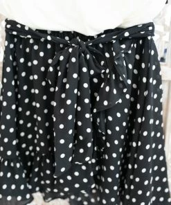 No Ship Drop Ship Apparel Chasing Skirts In Black Polkadots