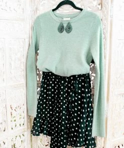 No Ship Drop Ship Apparel Chasing Skirts In Black Polkadots