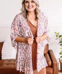 No Ship Drop Ship Waiting For You Kimono In Romantic Florals