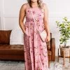 No Ship Drop Ship Bloom Where You Are Planted Maxi Dress In Dusty Rose