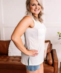 No Ship Drop Ship I'm Unstoppable Sleeveless Knit Top In Cream Apparel