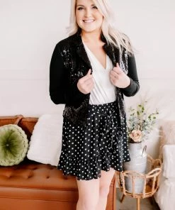 No Ship Drop Ship Apparel Chasing Skirts In Black Polkadots