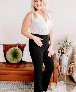 No Ship Drop Ship Straight To The Point Ribbed Dressy Yoga Pants