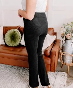 No Ship Drop Ship Straight To The Point Ribbed Dressy Yoga Pants