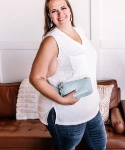 No Ship Drop Ship See You Soon Clutch In Sea Glass By Joy Susan Apparel