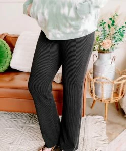 No Ship Drop Ship Straight To The Point Ribbed Dressy Yoga Pants