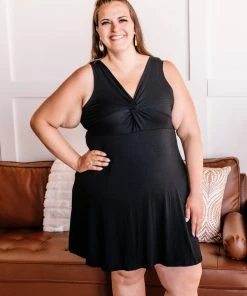 No Ship Drop Ship Apparel A Modern Twist Flare Dress In Black