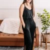 No Ship Drop Ship Apparel Ladies Night Out Jumpsuit In Black