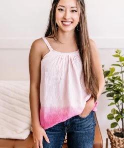 No Ship Drop Ship True Colors Ombre And Lace Tank In Pink Apparel