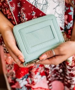 No Ship Drop Ship Joy Susan Mini Pixie Wallet In Soft Mint