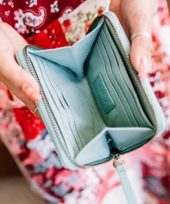 No Ship Drop Ship Joy Susan Mini Pixie Wallet In Soft Mint