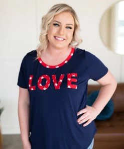 No Ship Drop Ship Apparel What Is Love Tee In Navy