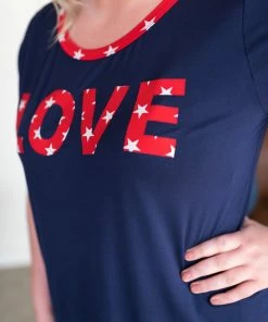 No Ship Drop Ship Apparel What Is Love Tee In Navy